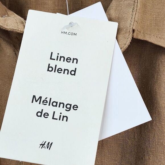 H&M Men's Linen Blend Regular Fit Button Down Shirt - L - Picture 7 of 7